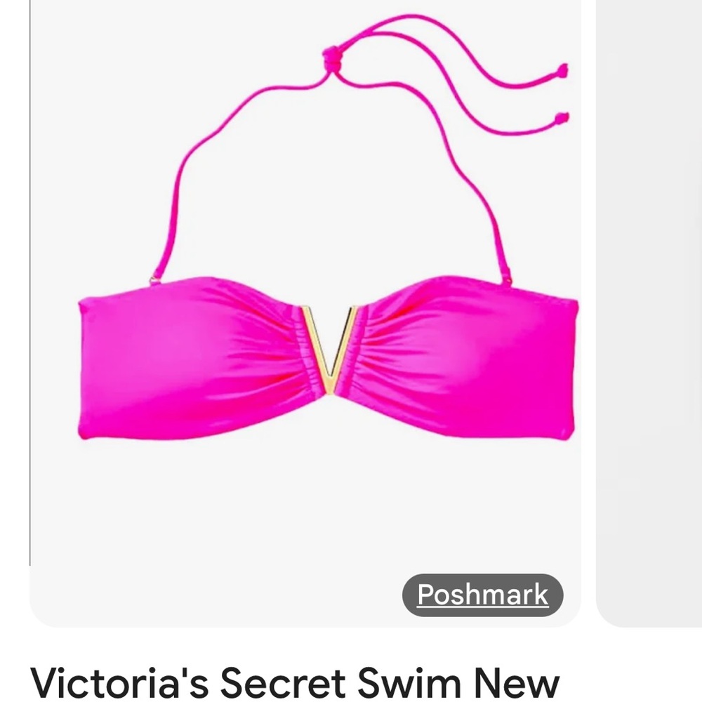 Victoria's Secret Hot Pink Bandeau Swim Top
